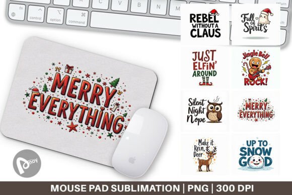Chaotic Christmas Mouse Pad: A Graphic Design Asset for Modern Illustrations