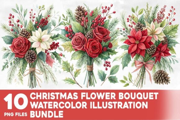 Christmas Flower Bouquet Watercolor: A Seller’s Review for Illustrations