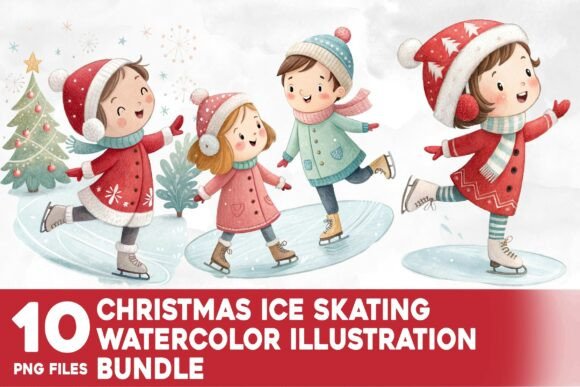 Christmas Ice Skating Watercolor Bundle Review