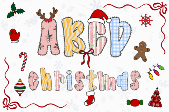 Coquette Christmas Alphabet Lace Letters