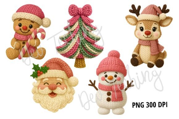 Pink Crochet Christmas PNG Bundle Review