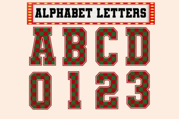 Red and Green Christmas Letter Alphabet for Illustrations