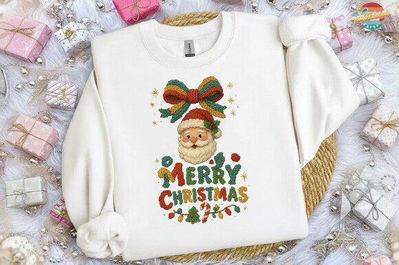 Santa Merry Christmas Yarn Crochet PNG Review for Illustrations