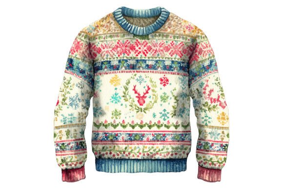 Ugly Reindeer Wreath Christmas Sweater