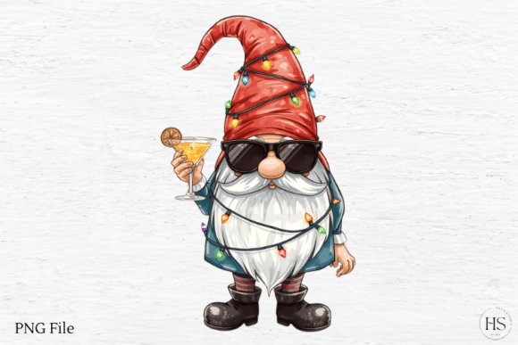 Watercolor Christmas Gnome, Funny Gnome Illustrations Review