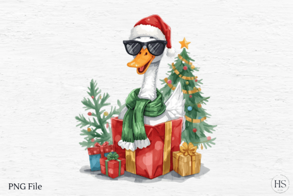 Watercolor Christmas Goose, Funny Goose: A Crafter’s Review of This Illustrations Asset
